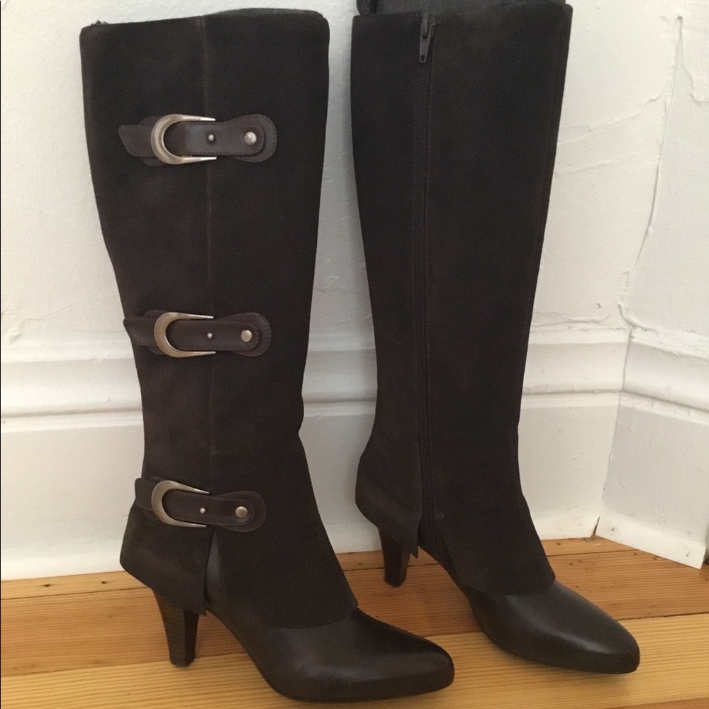 Caressa Nelson Dark Brown Leather Boots 5, 5.5